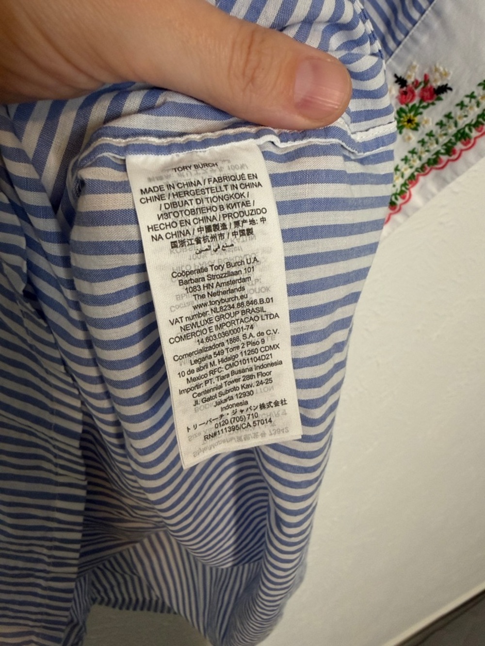 Tory Burch EMBROIDERED BEACH TUNIC IN BLUE - Picture 7 of 12